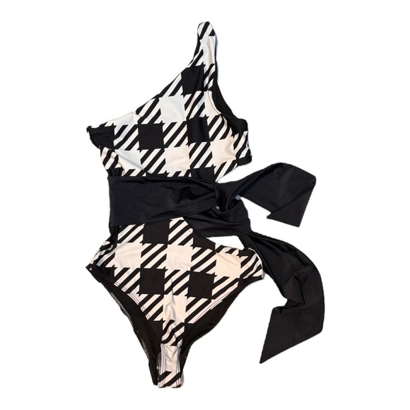 BEACH RIOT Carlie One Piece in Houndstooth NWOT - Picture 3 of 8